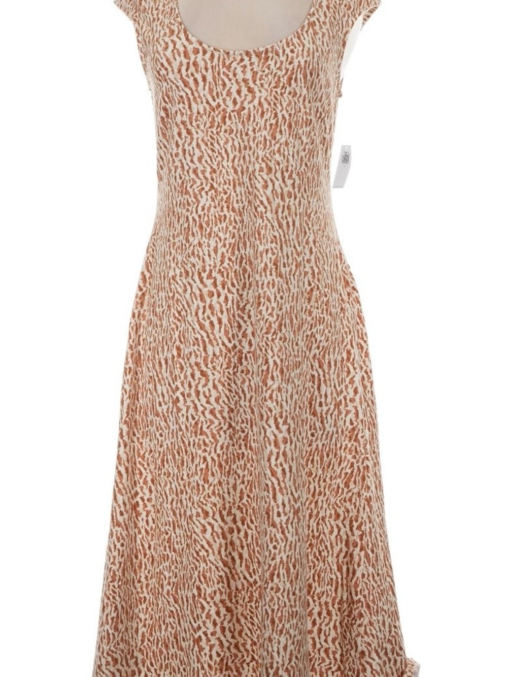 Old Navy Cream & Tan Scoop-Neck Midi Dress